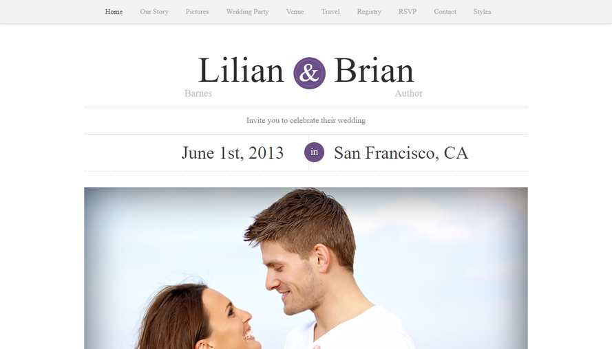 Beautiful and happy lovers marriage homepage HTML5 template