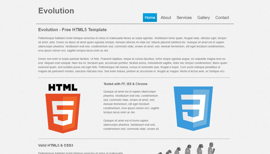 Clean and simple twill background HTML5 website template