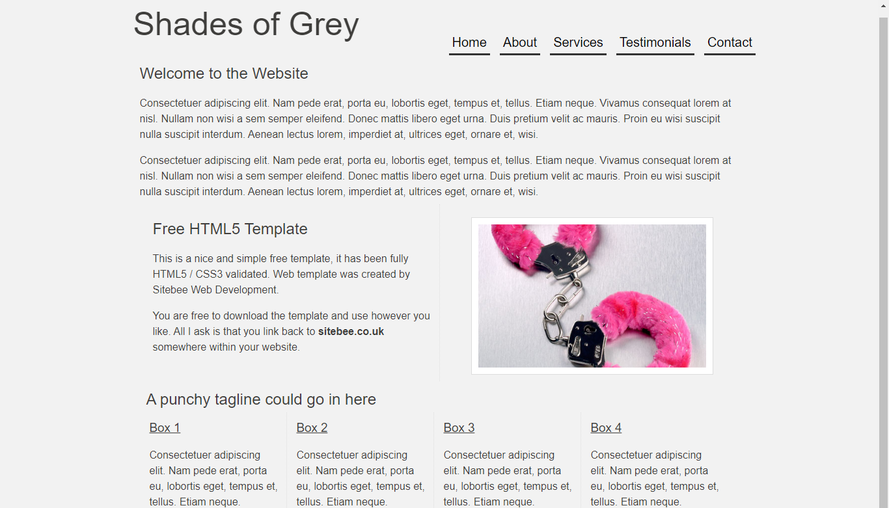 Gray minimalist style html5 template download