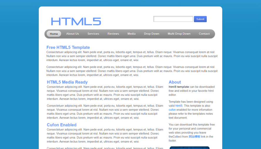 Very simple html5 blog template download