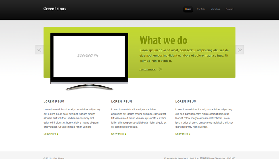 Black Navigation Slideshow Product Display Website Template