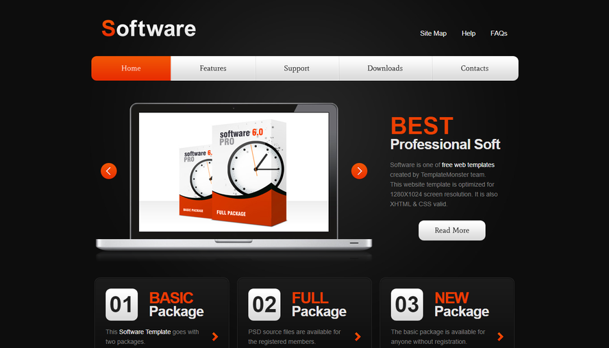 Black texture orange navigation software product official website template