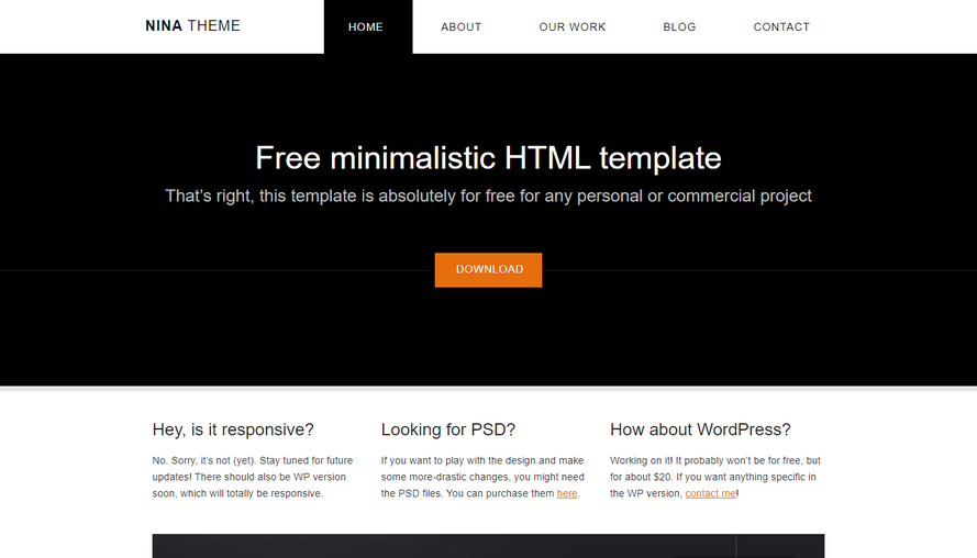 Beautiful black HTML5 website template