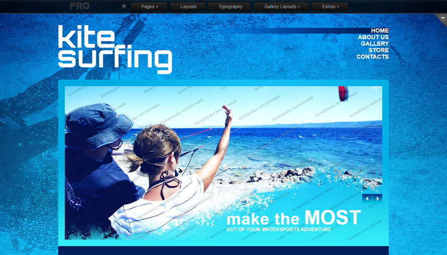 蓝色海洋背景旅游冲浪CSS3主题模板