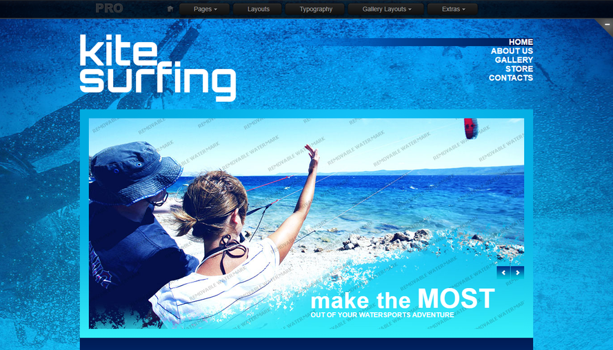 Blue ocean background travel surfing CSS3 theme template