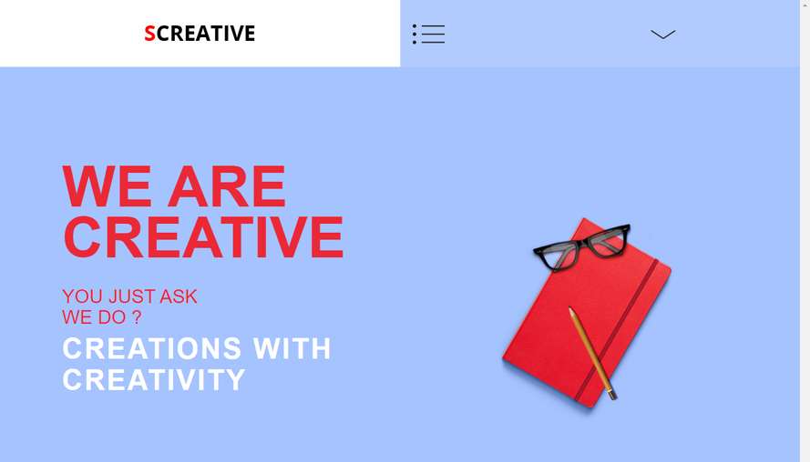 Solid color widescreen graphic design and production corporate website template