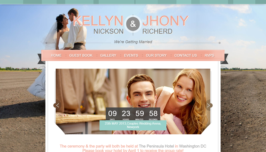 Pink cute and beautiful wedding company corporate website template