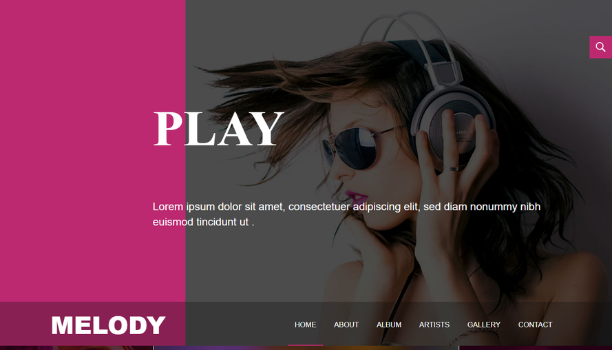 粉色响应式个性音乐俱乐部html5模板
