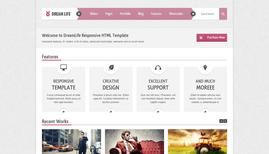 Pink big picture slide background exquisite business enterprise template