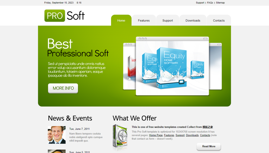 Green navigation software company official website HTML5 template