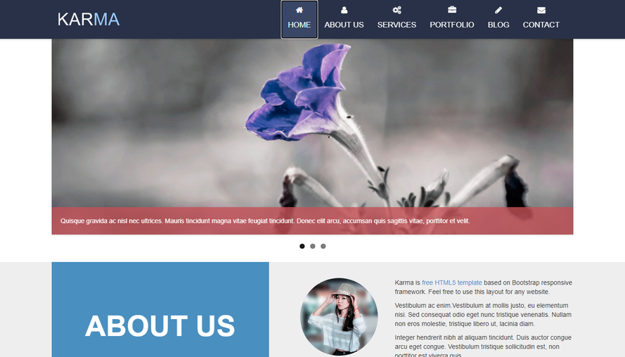 Gray widescreen flowers and plants bootstrap corporate template