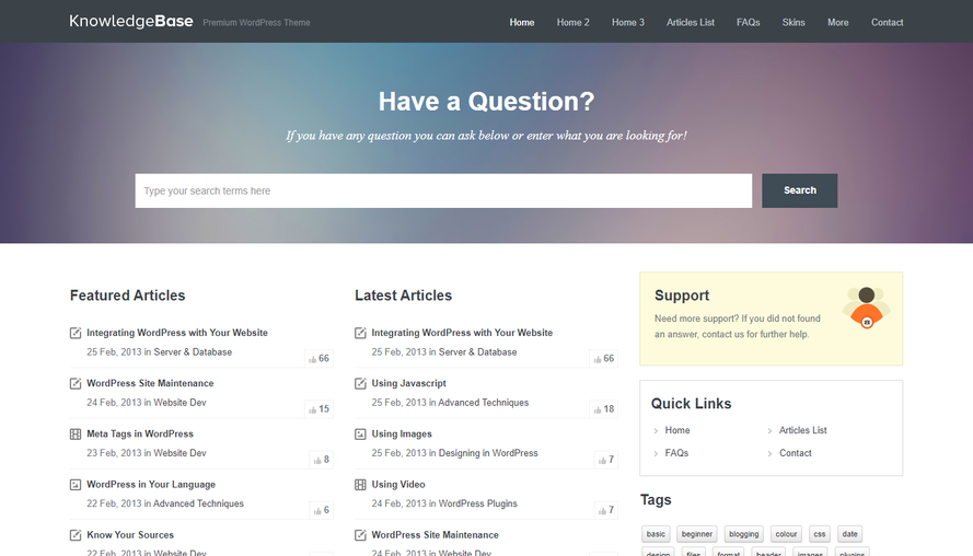 Simple knowledge question and answer technology forum whole site html5 template