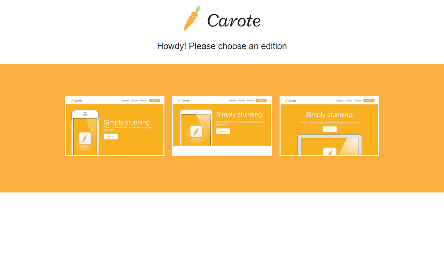 Orange mobile app application official website three-in-one website template