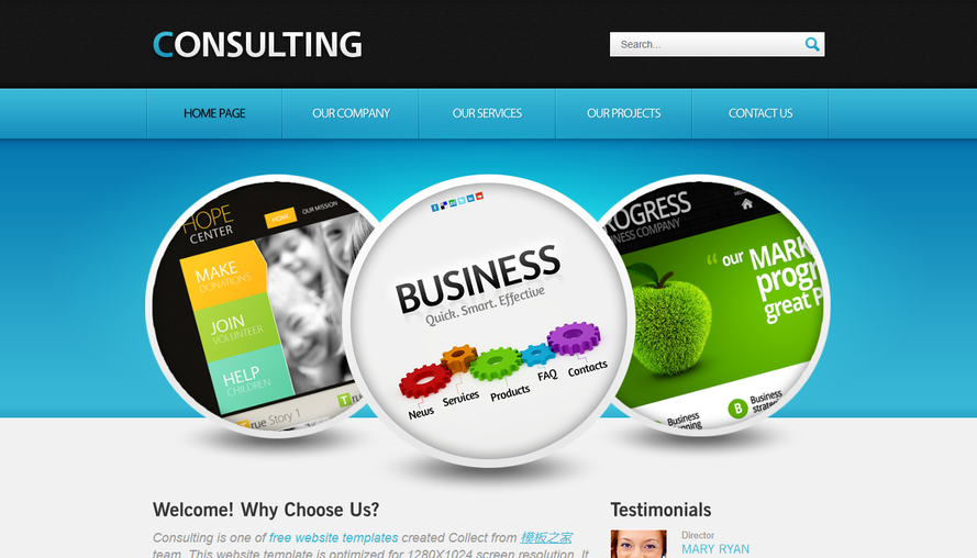 Blue and beautiful corporate HTML5 template