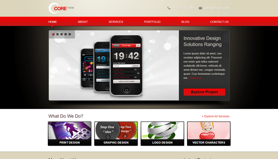 红色质感手机外贸行业企业网站模板