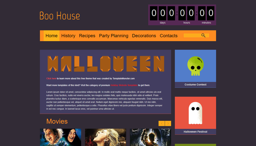 Orange cartoon style beautiful HTML5 whole site template