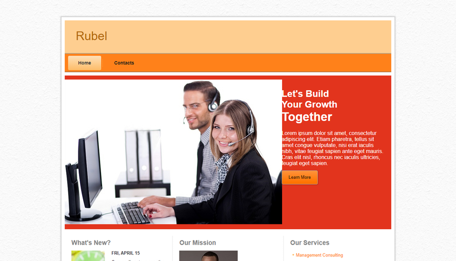 橙色css3陰影邊框商務企業html5模板