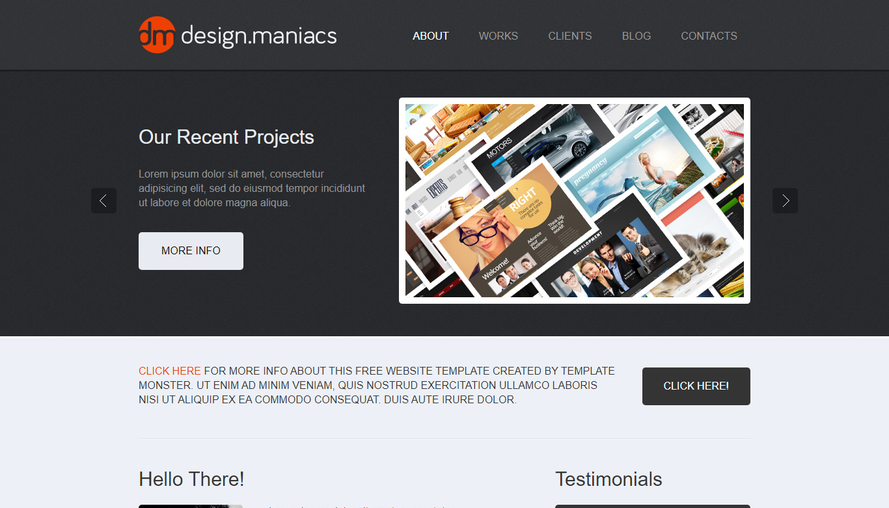 Black textured HTML5 corporate website template