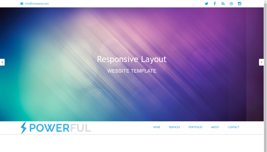 Widescreen flat minimalist website template