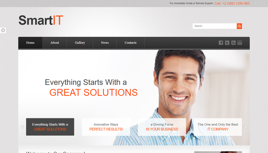 Black widescreen business IT technology industry corporate website template