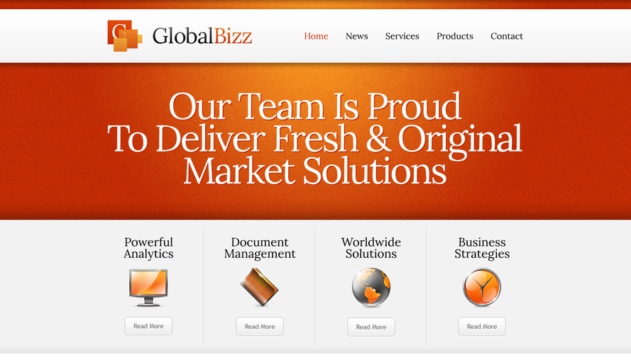 Orange atmosphere commercial financial institution corporate website template