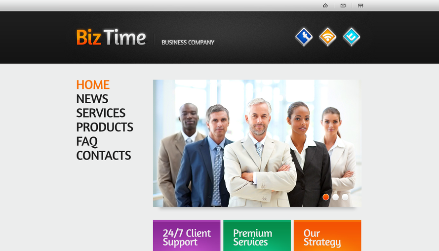Simple black business big picture slide html5 enterprise template