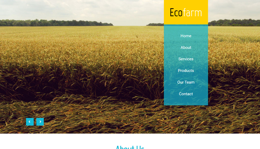 Golden wheat field atmospheric responsive agricultural products website template