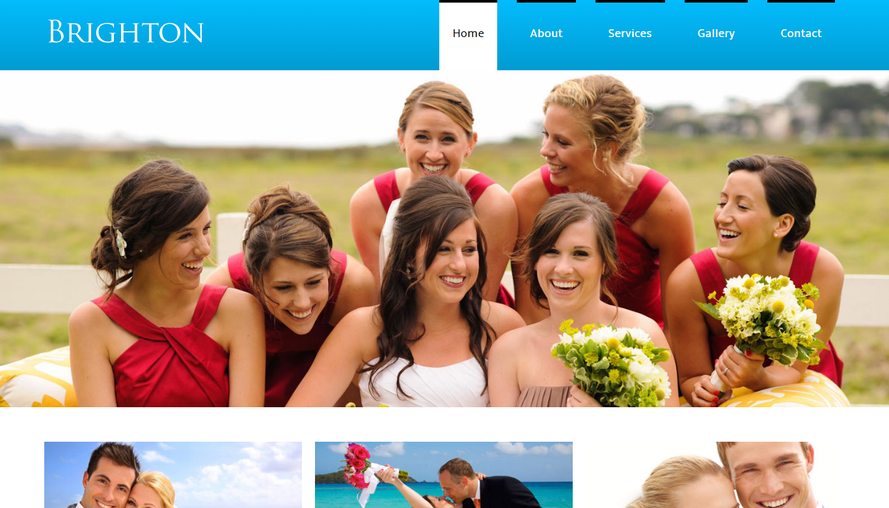 Widescreen atmospheric love wedding photography website template