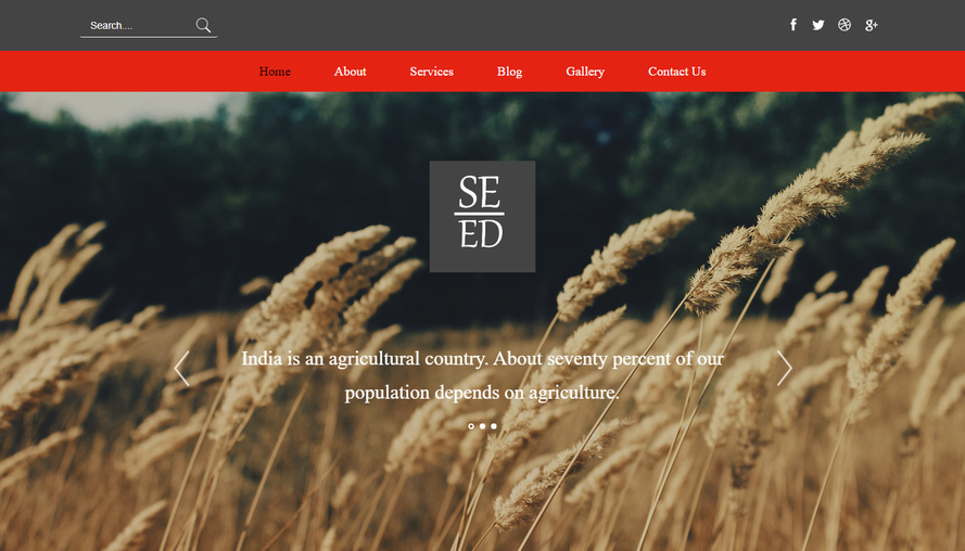Red navigation agricultural products enterprise website template