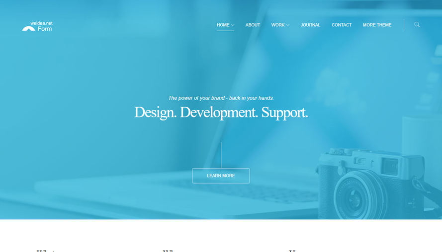 Blue responsive widescreen atmospheric Internet company template