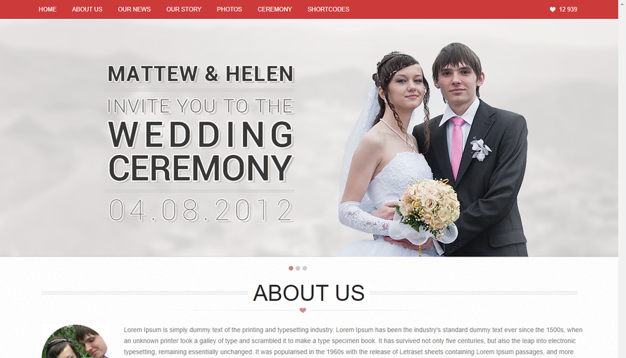 Pink single page jump love marriage bootstrap template