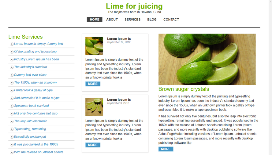 Simple and refreshing green fruit widescreen template