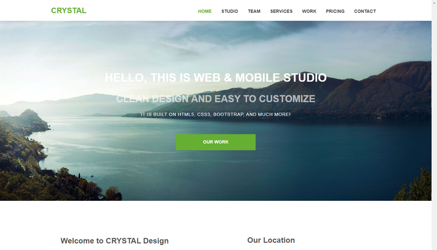 Crystal single page jump responsive page special template
