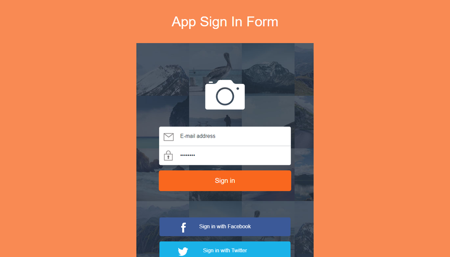 App应用注册页面form模板