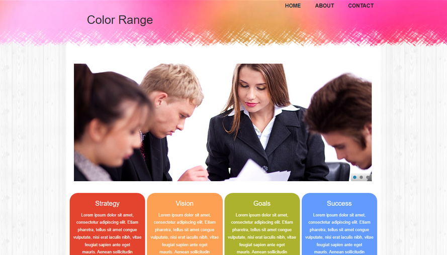 Colorful background large picture slide business html5 template
