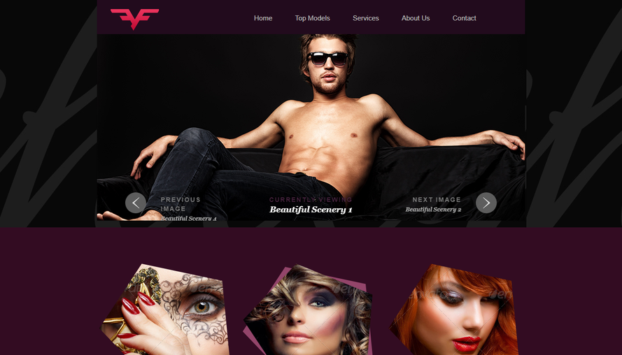 Dark purple beautiful fashion beauty shape HTML5 template