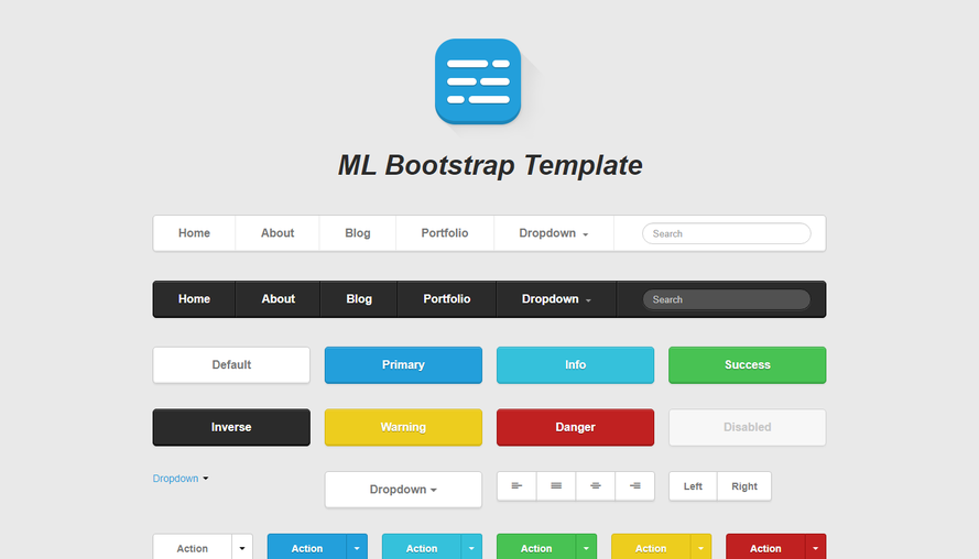黑白设计整套Bootstrap UI模板下载