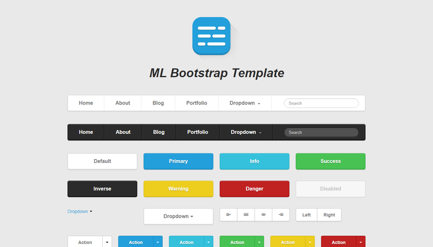 Download the complete set of Bootstrap UI templates in black and white design