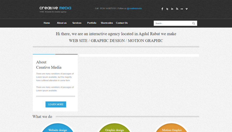 Black brochure design corporate website HTML5 template