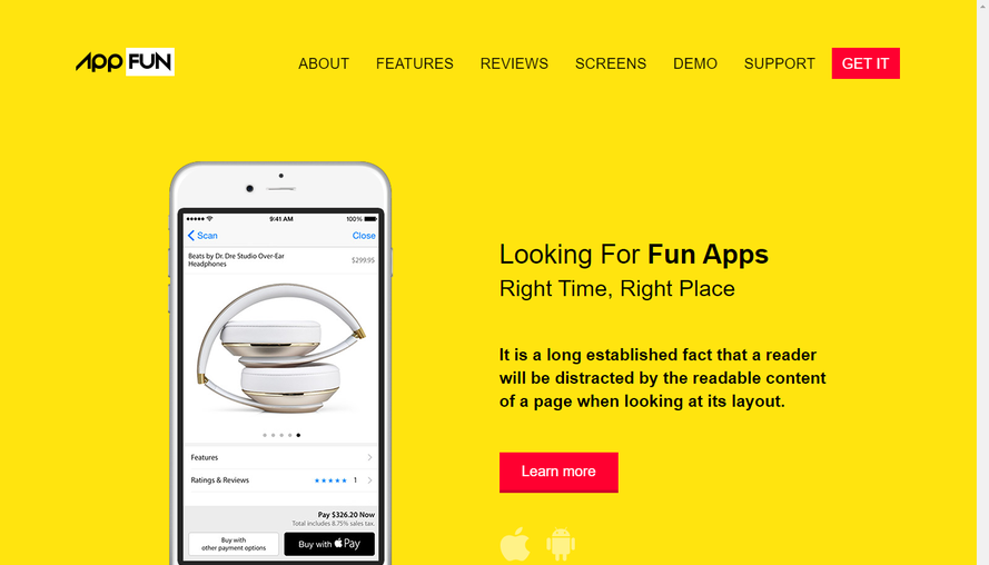 Yellow atmosphere app application official website template download