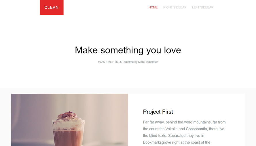 Simple widescreen red photography home bootstrap website template