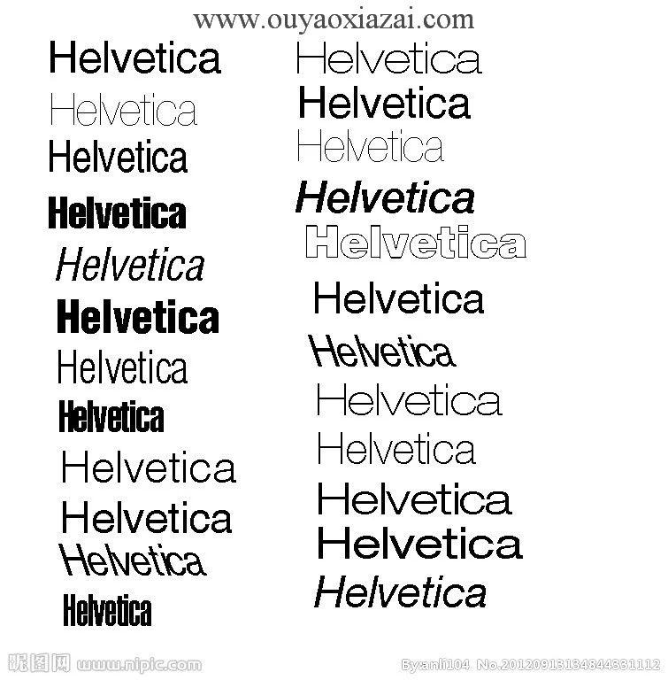 请问你最常用的英文字体是什么？我说是Helvetica，你同意伐？