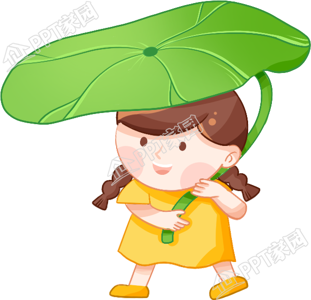 Hand drawn cartoon lotus leaf girl picture material download recommended