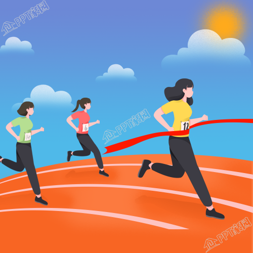 Cartoon hand-painted running race illustration material download recommended