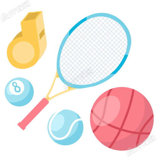 Cartoon hand-painted sports equipment download recommended