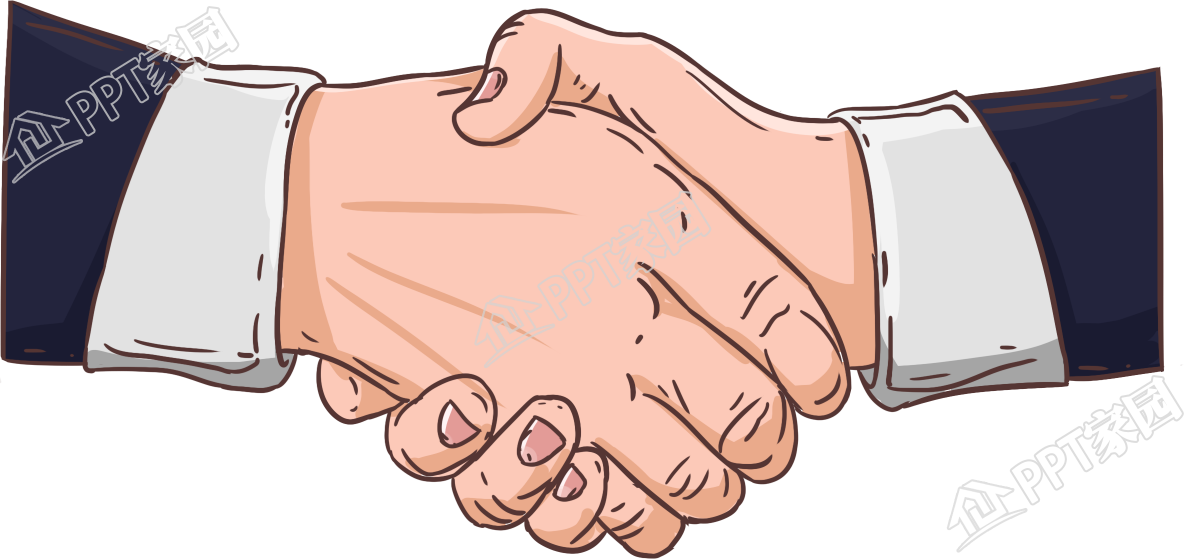 Cartoon hand-painted handshake ppt elements download recommended