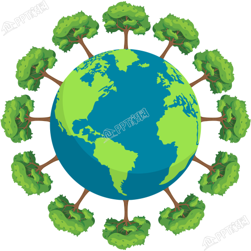 綠色地球春季樹木ppt元素素材下載推薦