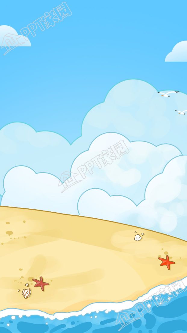 Simple fresh blue sky white clouds seagull seaside scenery vacation background picture material download recommended