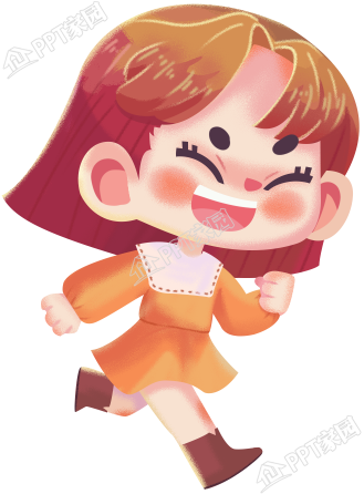Hand-painted running little girl character picture free material download recommended