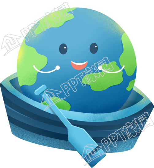 Cartoon hand-painted boating earth picture